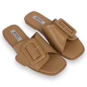 Matt‎ And Nat Shoes Women’s 10 Vegan Nude Buckle Flat Sandal Cyndie Modern
